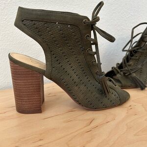 Jessica Simpson Lace Up booties/heels (open toe)